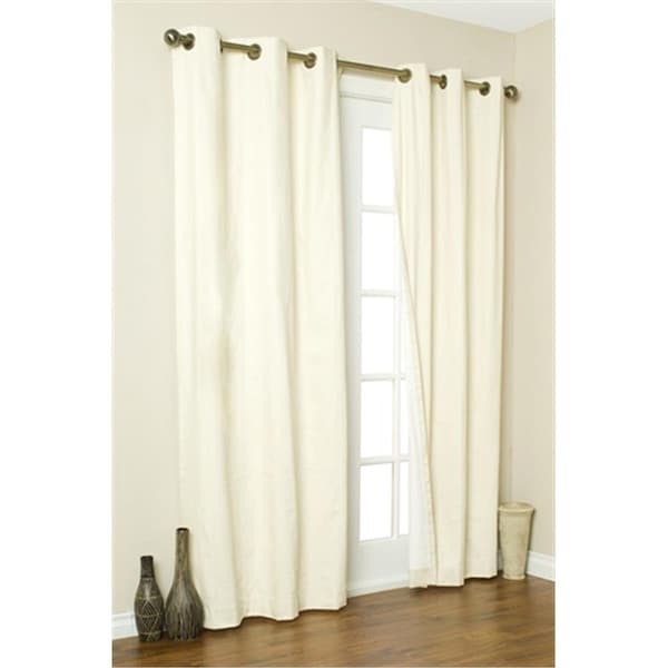Escenografia Thermalogic Insulated Solid Color Grommet Top Curtain Panel Pairs - Natural - 63 in. ES3362234 - main